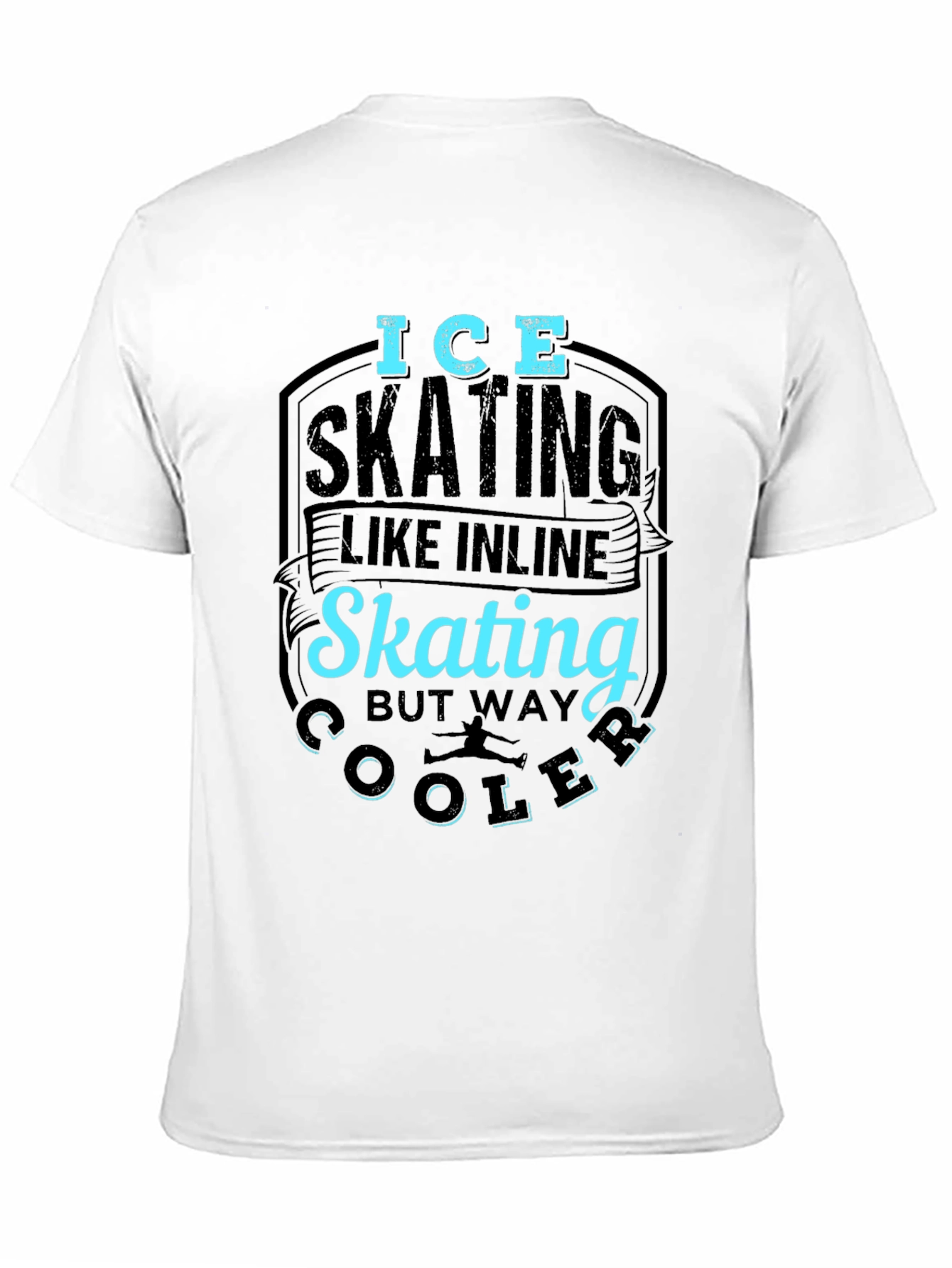 Ice Skating Cooler Than Inline Skate Black T-Shirt