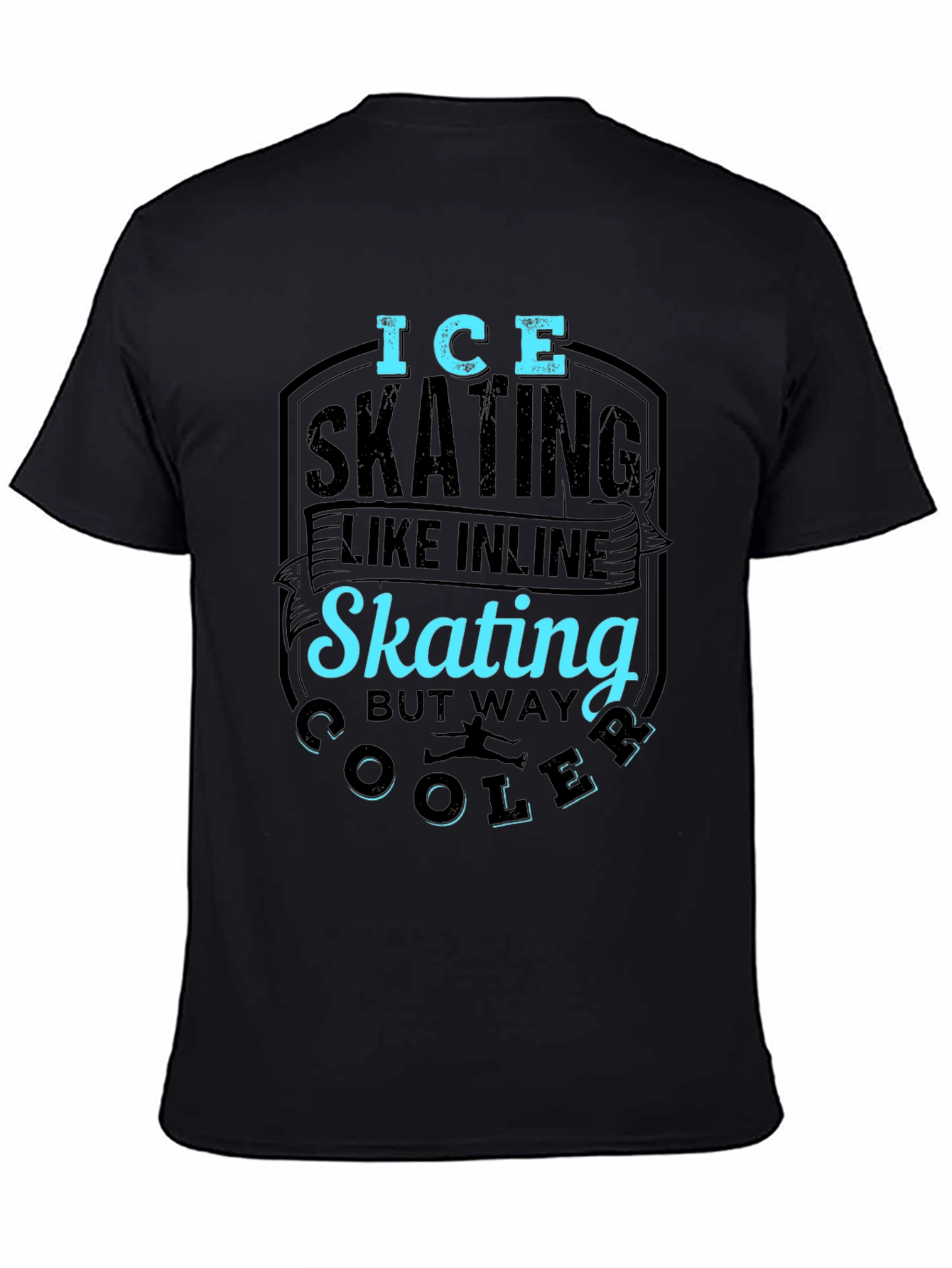 Ice Skating Cooler Than Inline Skate Black T-Shirt