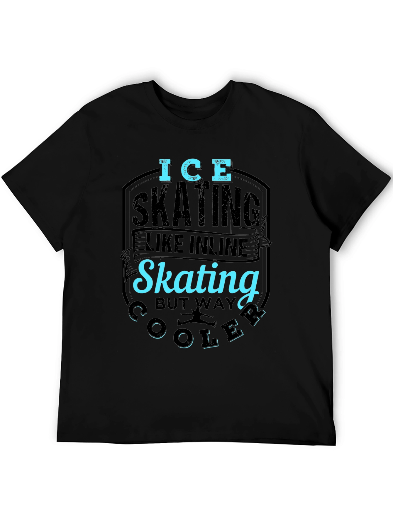 Ice Skating Cooler Than Inline Skate Black T-Shirt