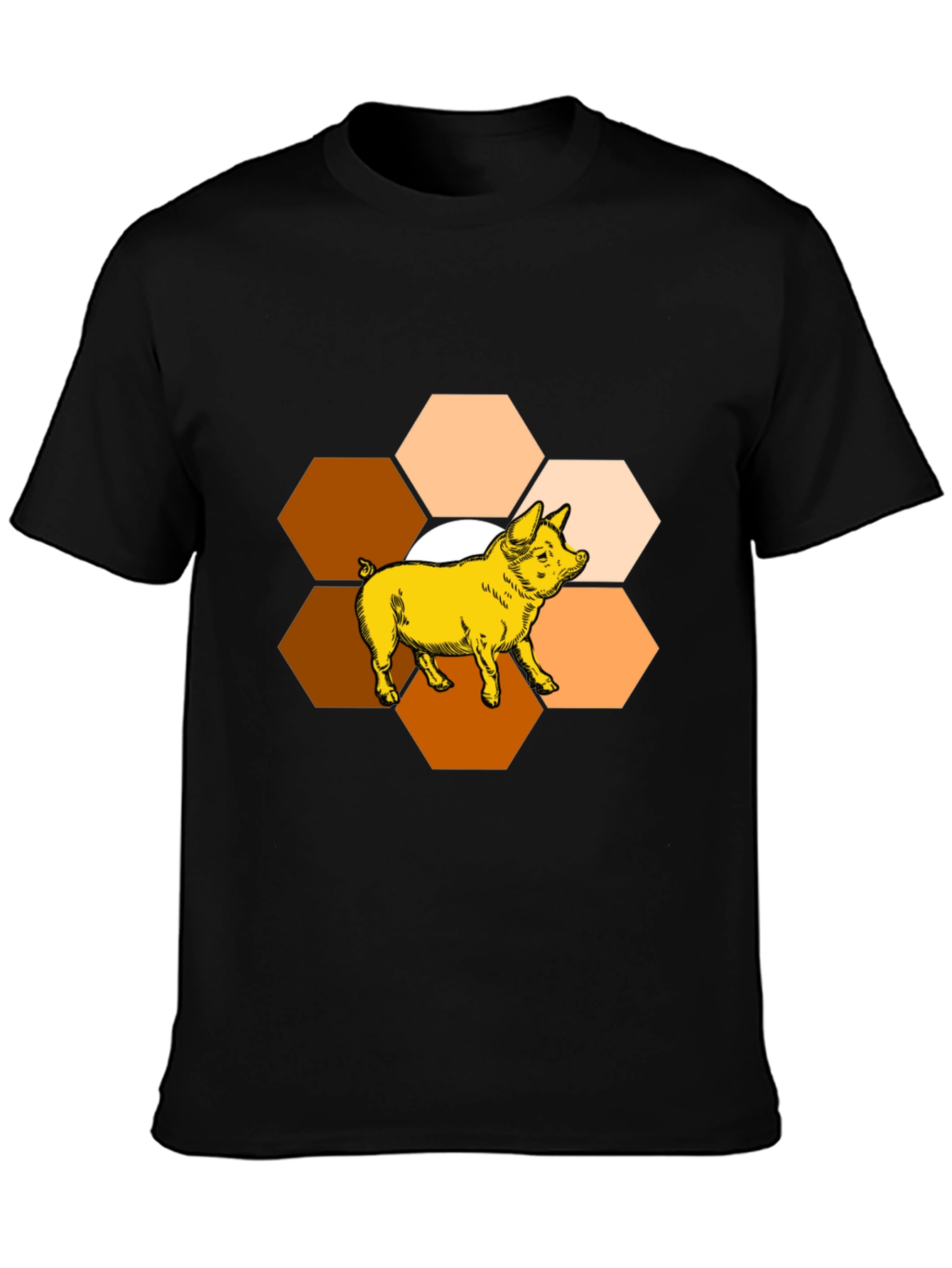 Honeycomb Pig Graphic Tee - Unique Design