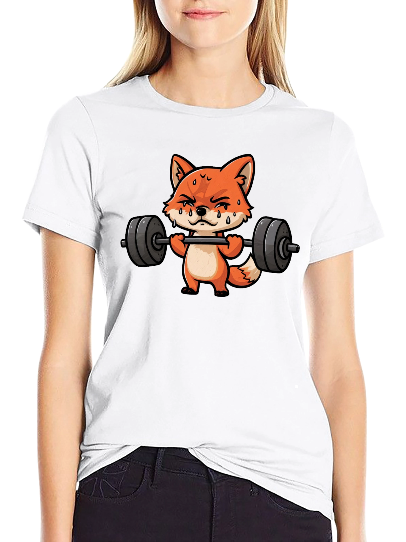 Fox Lifting Weights Black T-Shirt