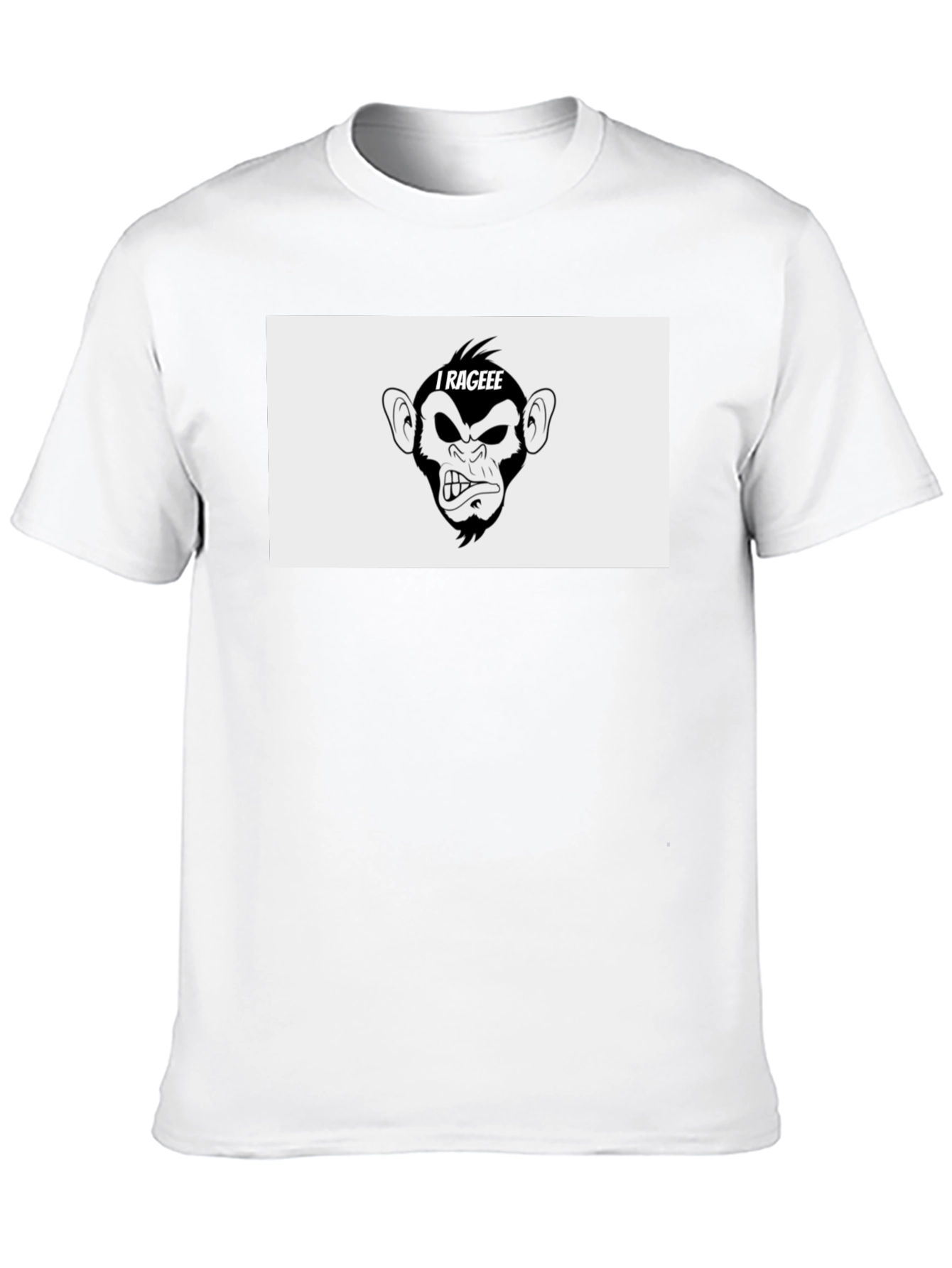 I Rageee Cartoon Monkey Graphic T-Shirt - Black