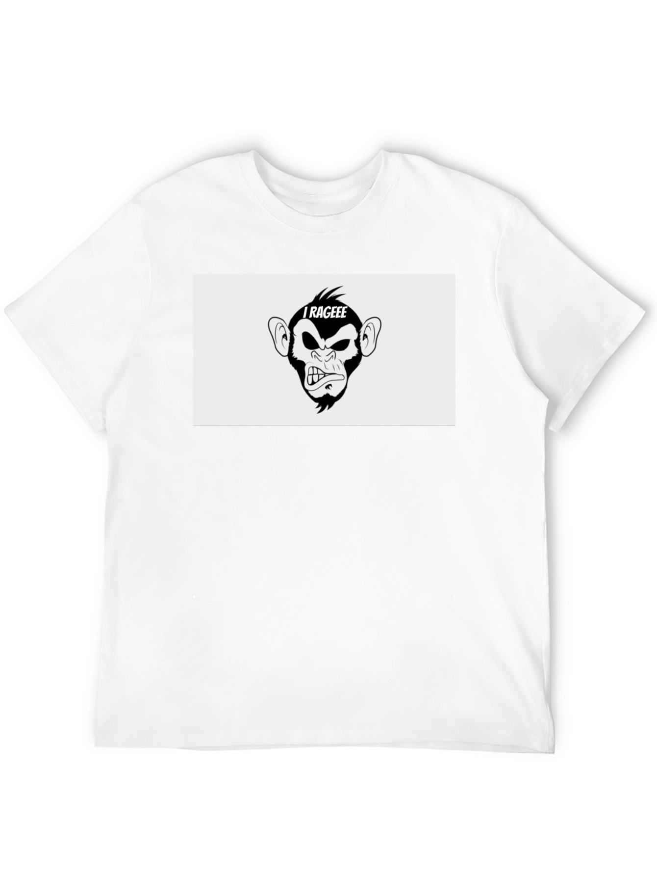 I Rageee Cartoon Monkey Graphic T-Shirt - Black
