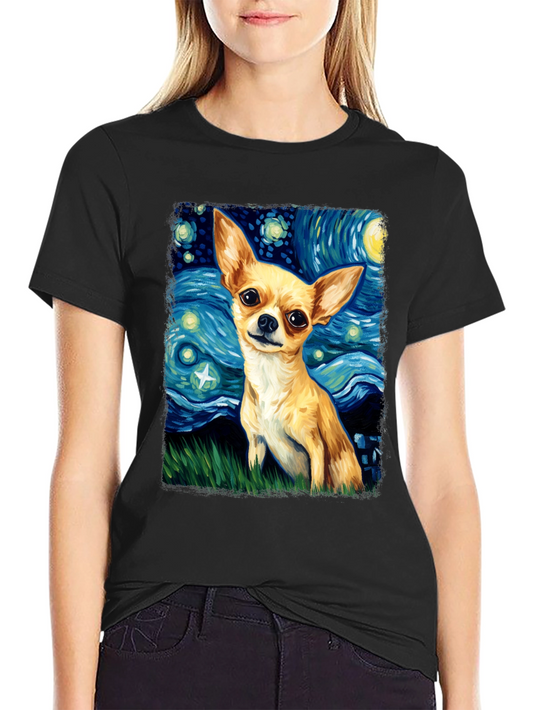Starry Chihuahua T-Shirt - Artistic Dog Lover Tee