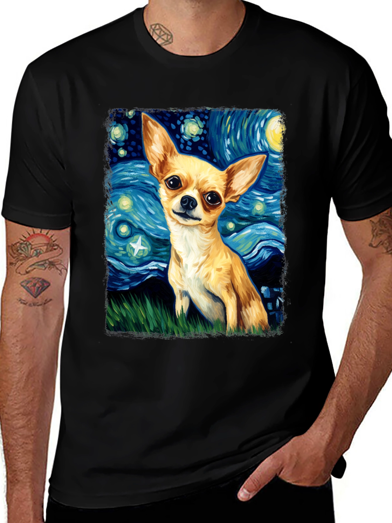 Starry Chihuahua T-Shirt - Artistic Dog Lover Tee