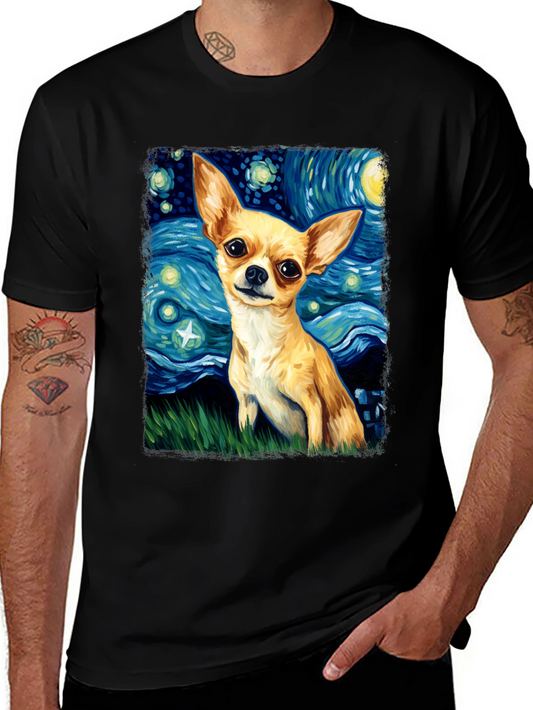 Starry Chihuahua T-Shirt - Artistic Dog Lover Tee