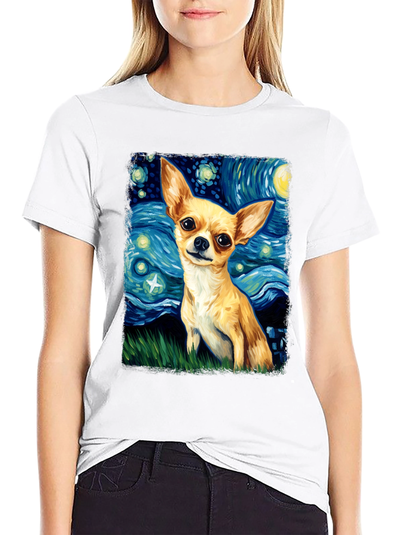 Starry Chihuahua T-Shirt - Artistic Dog Lover Tee