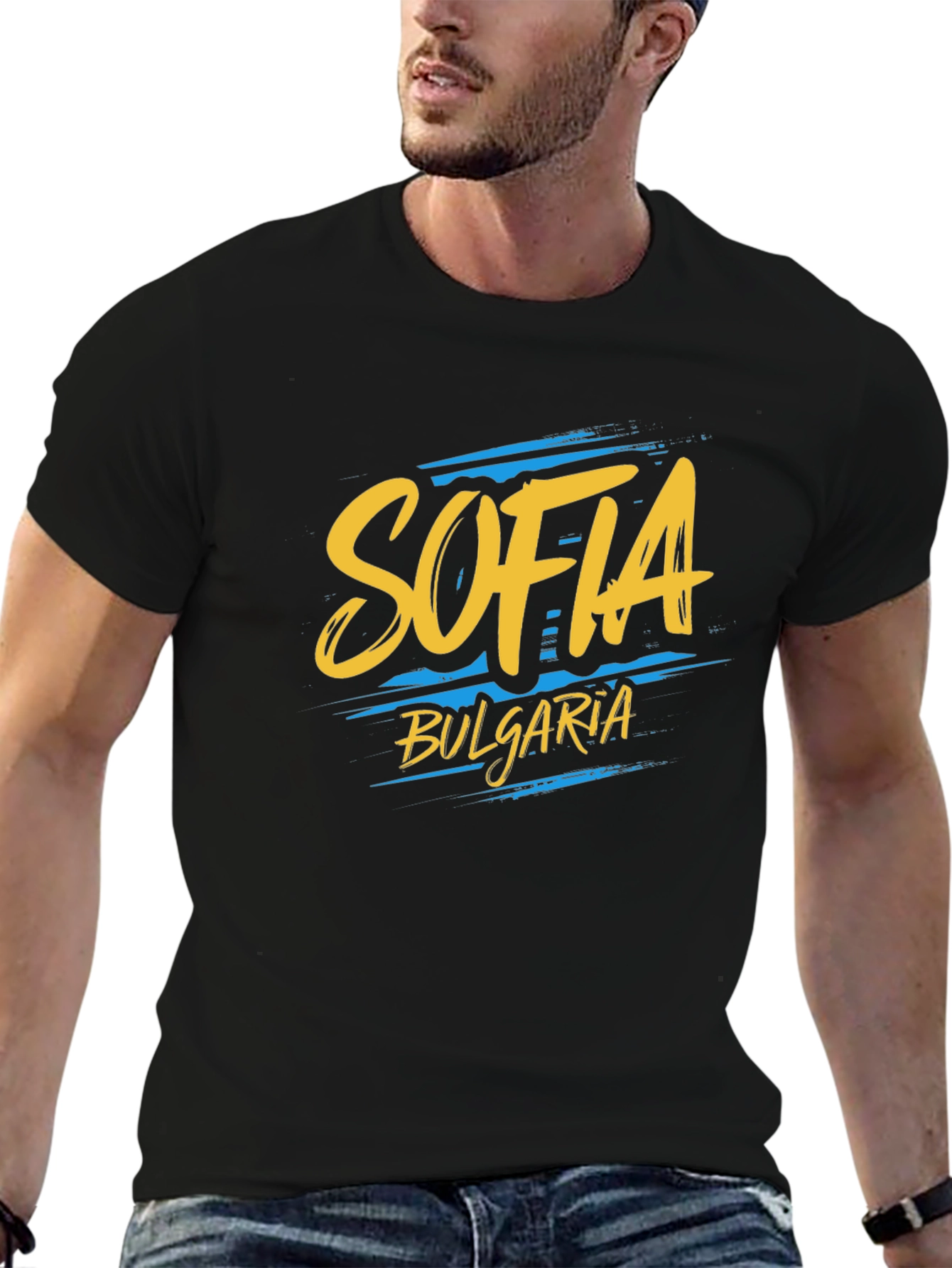 Sofia Bulgaria Graphic Tee - Black Cotton T-Shirt