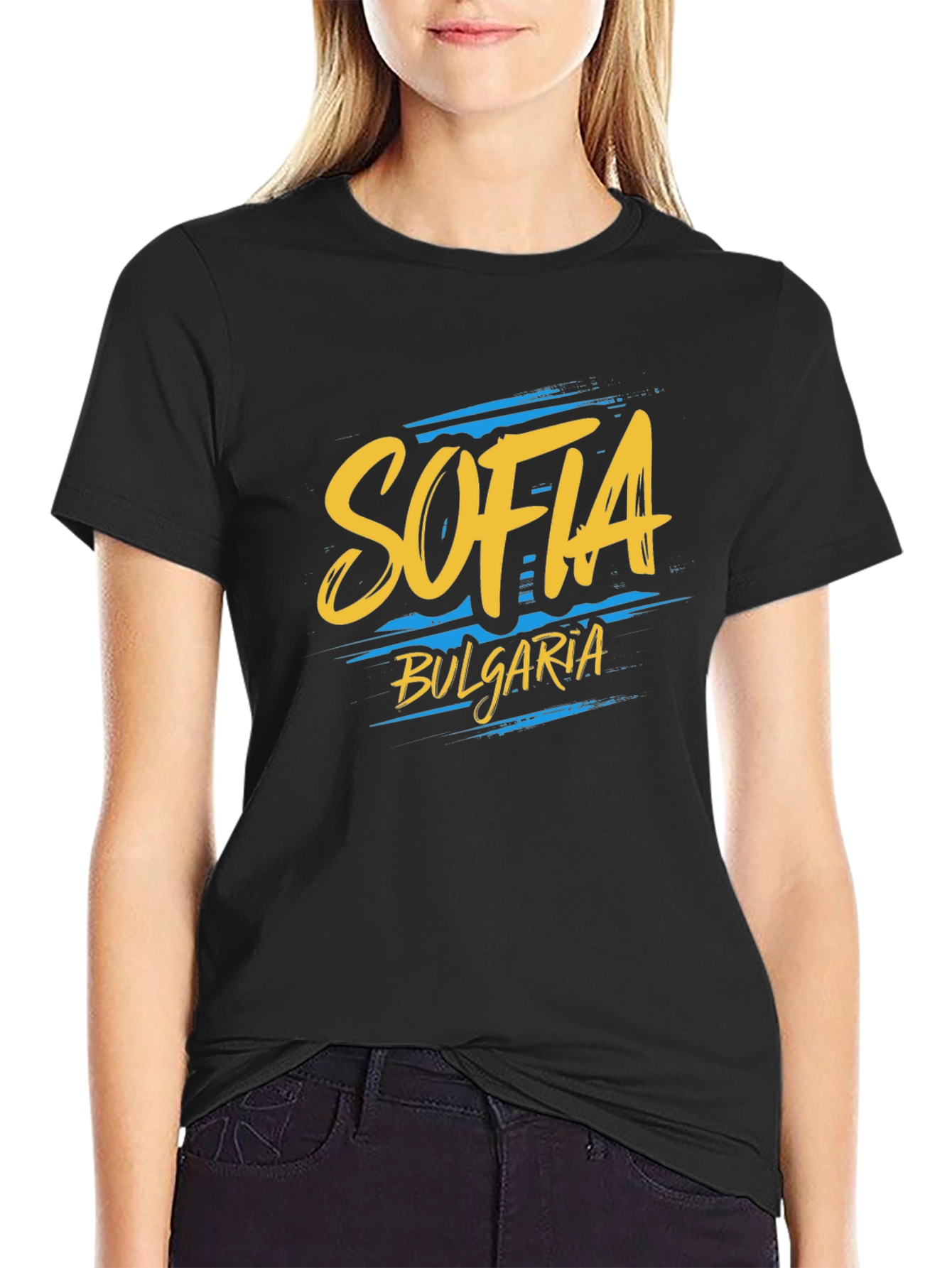 Sofia Bulgaria Graphic Tee - Black Cotton T-Shirt