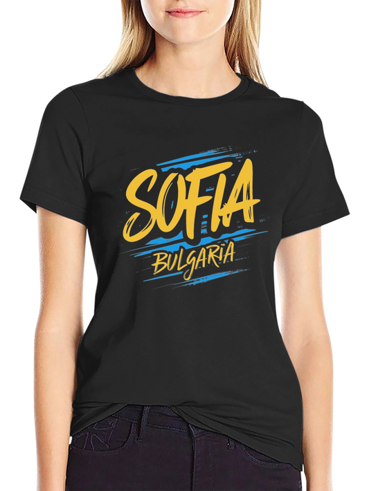 Sofia Bulgaria Graphic Tee - Black Cotton T-Shirt