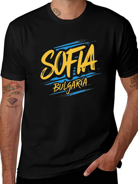 Sofia Bulgaria Graphic Tee - Black Cotton T-Shirt