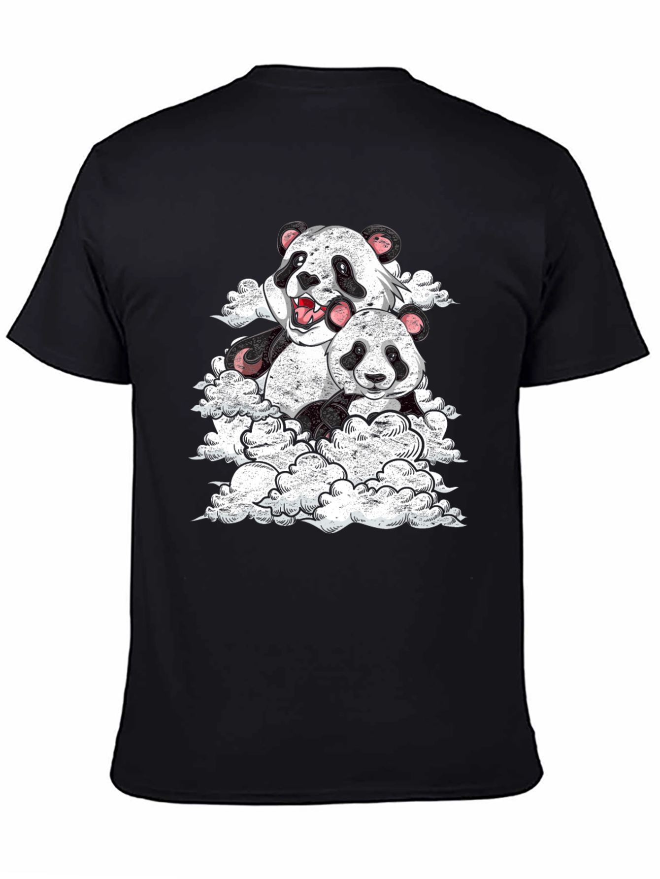 Panda Cloud Black T-Shirt