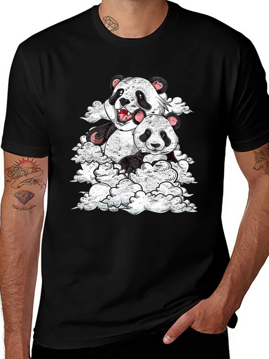 Panda Cloud Black T-Shirt