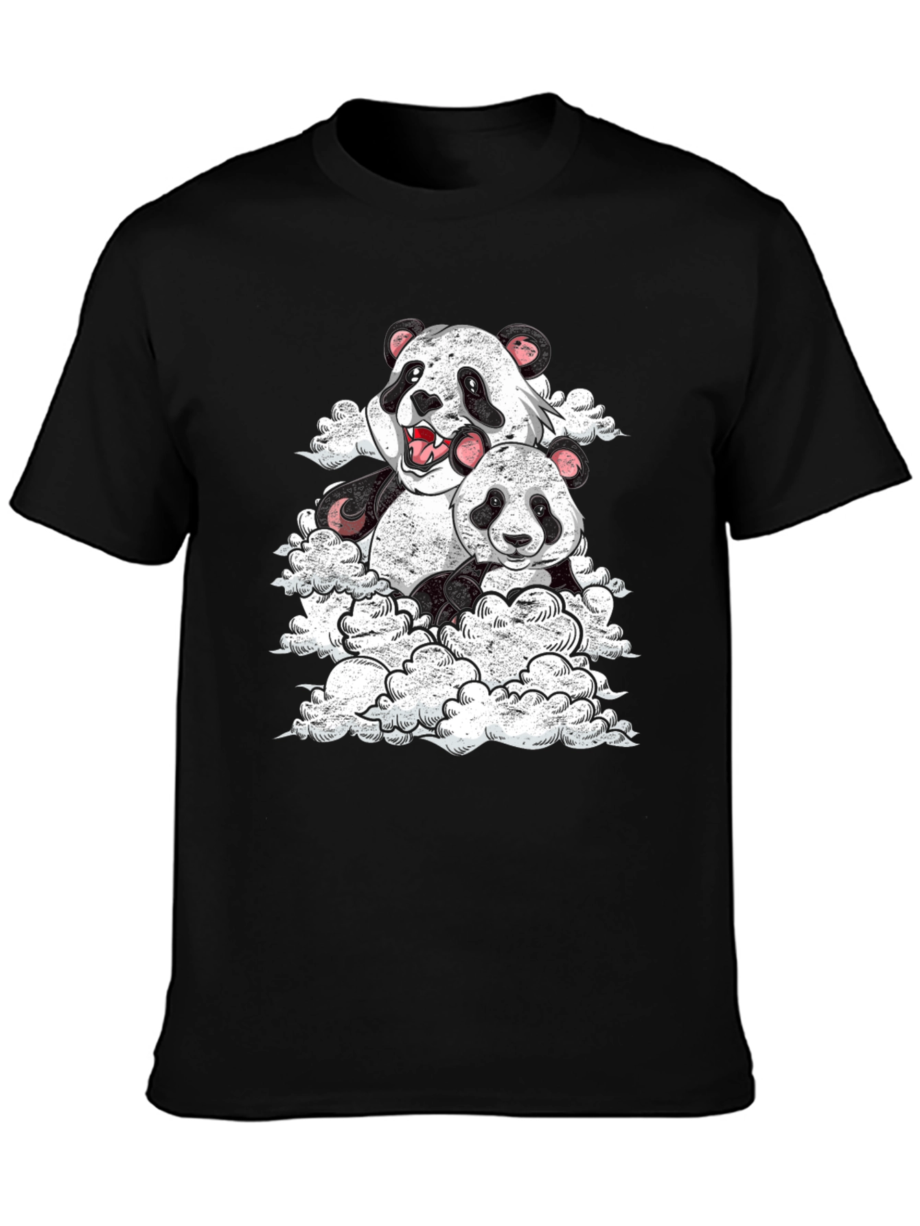 Panda Cloud Black T-Shirt