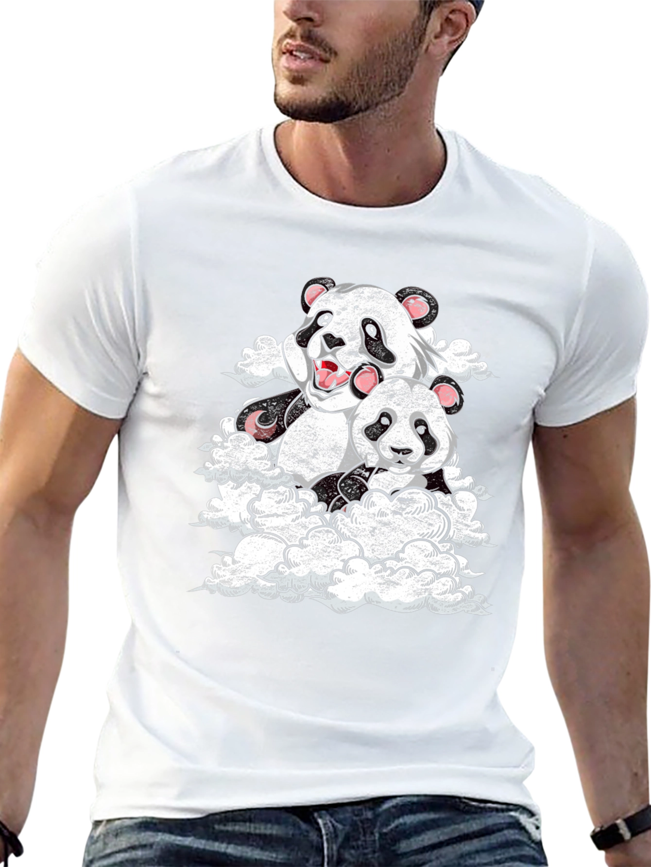 Panda Cloud Black T-Shirt