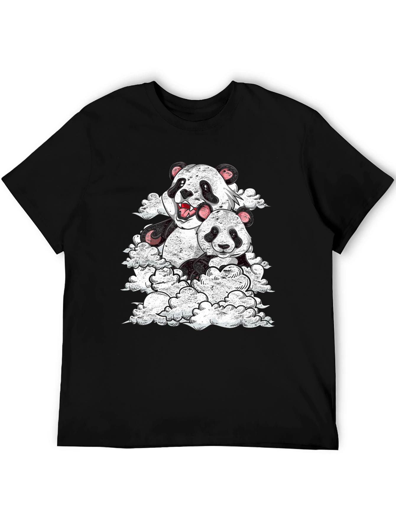 Panda Cloud Black T-Shirt