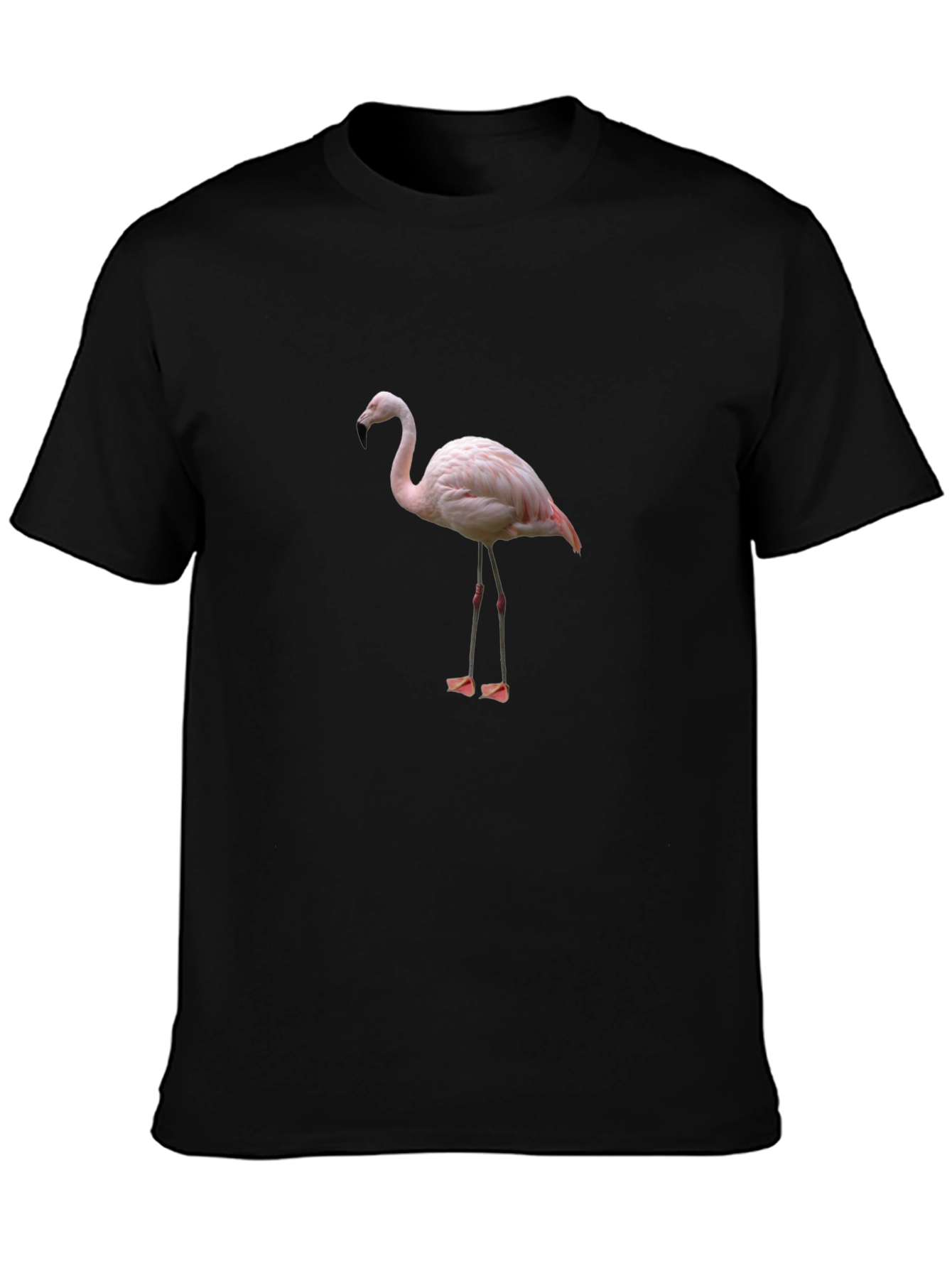 Flamingo Graphic T-Shirt - Black Cotton Blend