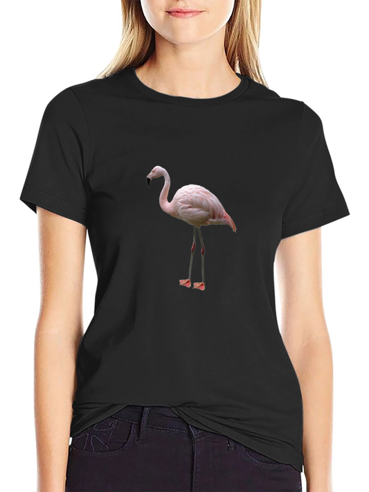 Flamingo Graphic T-Shirt - Black Cotton Blend