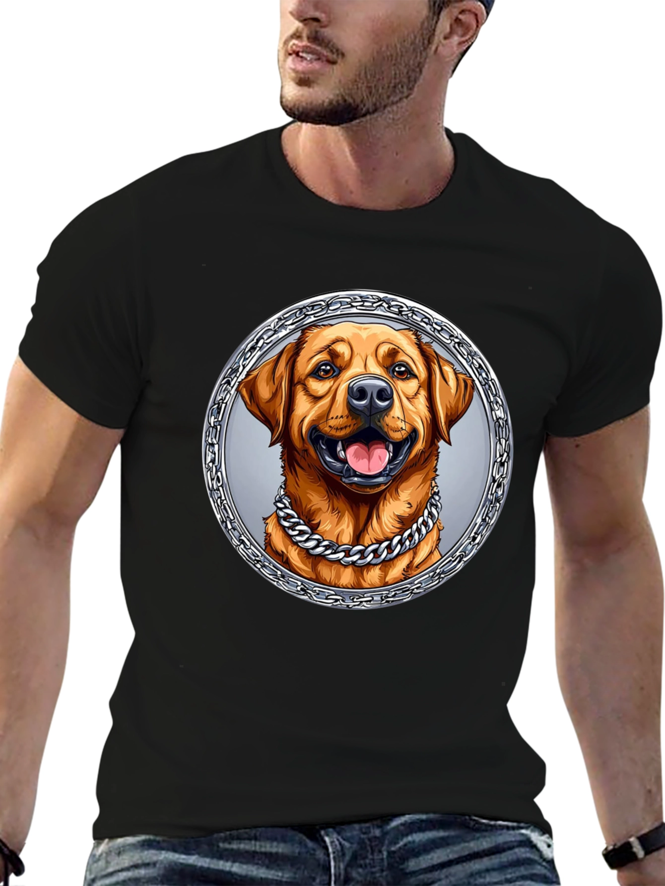 Dog Portrait Graphic Tee - Cool Chain Design