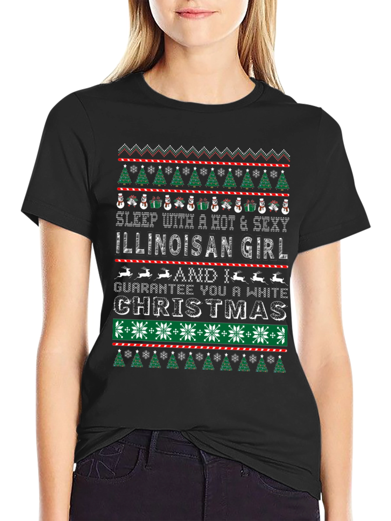 Illinoisan Girl Christmas T-Shirt