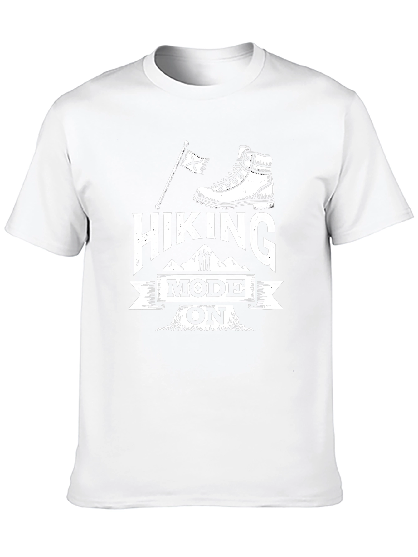 Hiking Mode ON Black Graphic Tee Shirt