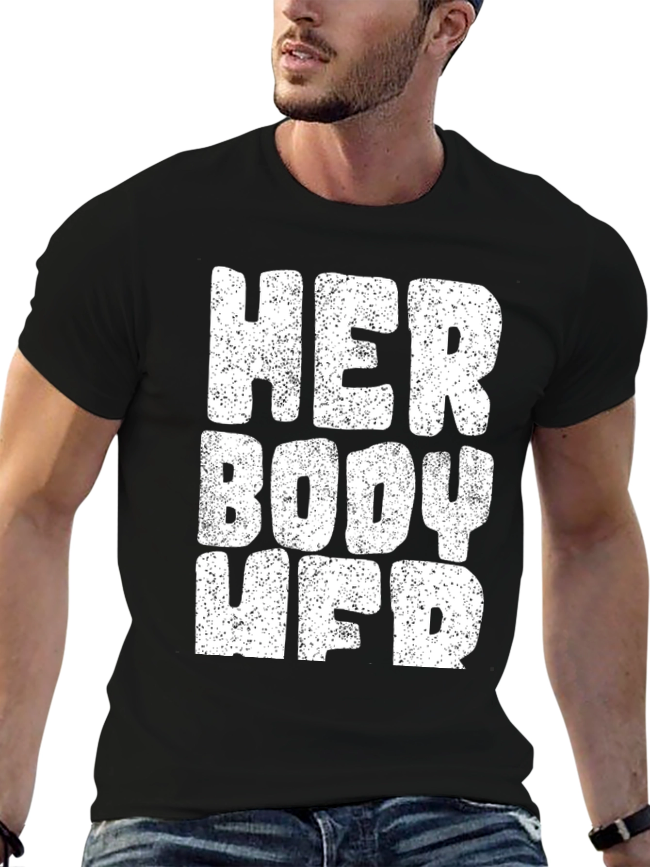 Her Body UFD T-Shirt - Black Cotton Graphic Tee