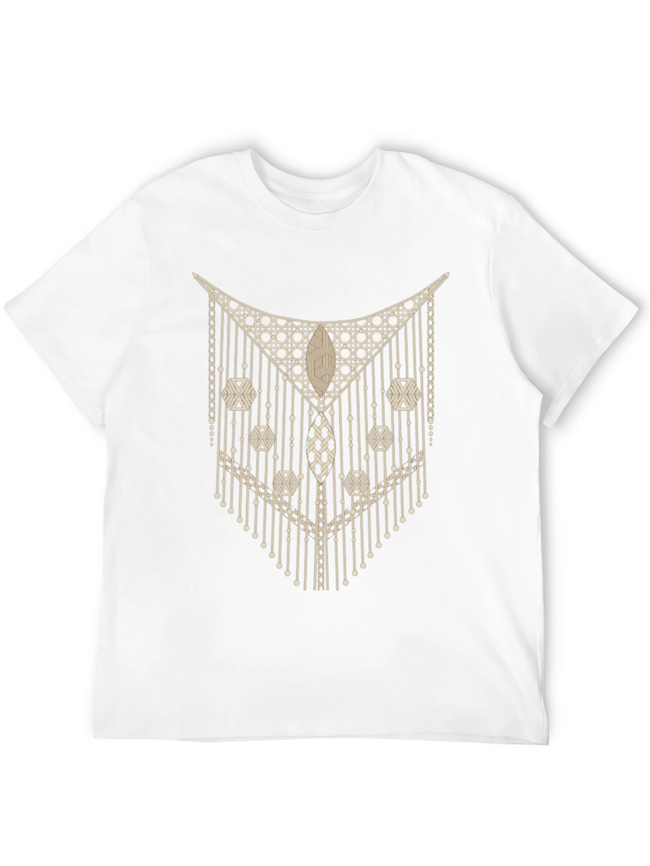 Unique Geometric Design Black T-Shirt