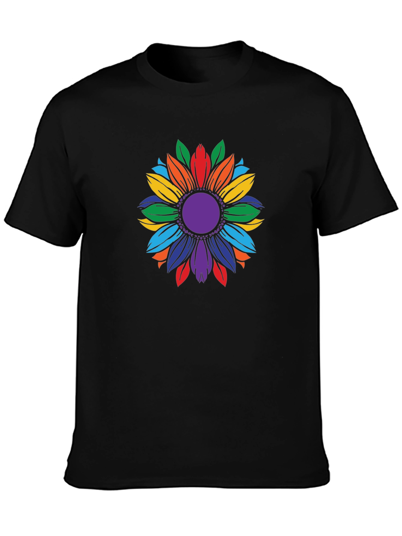 Rainbow Sunflower Graphic T-Shirt