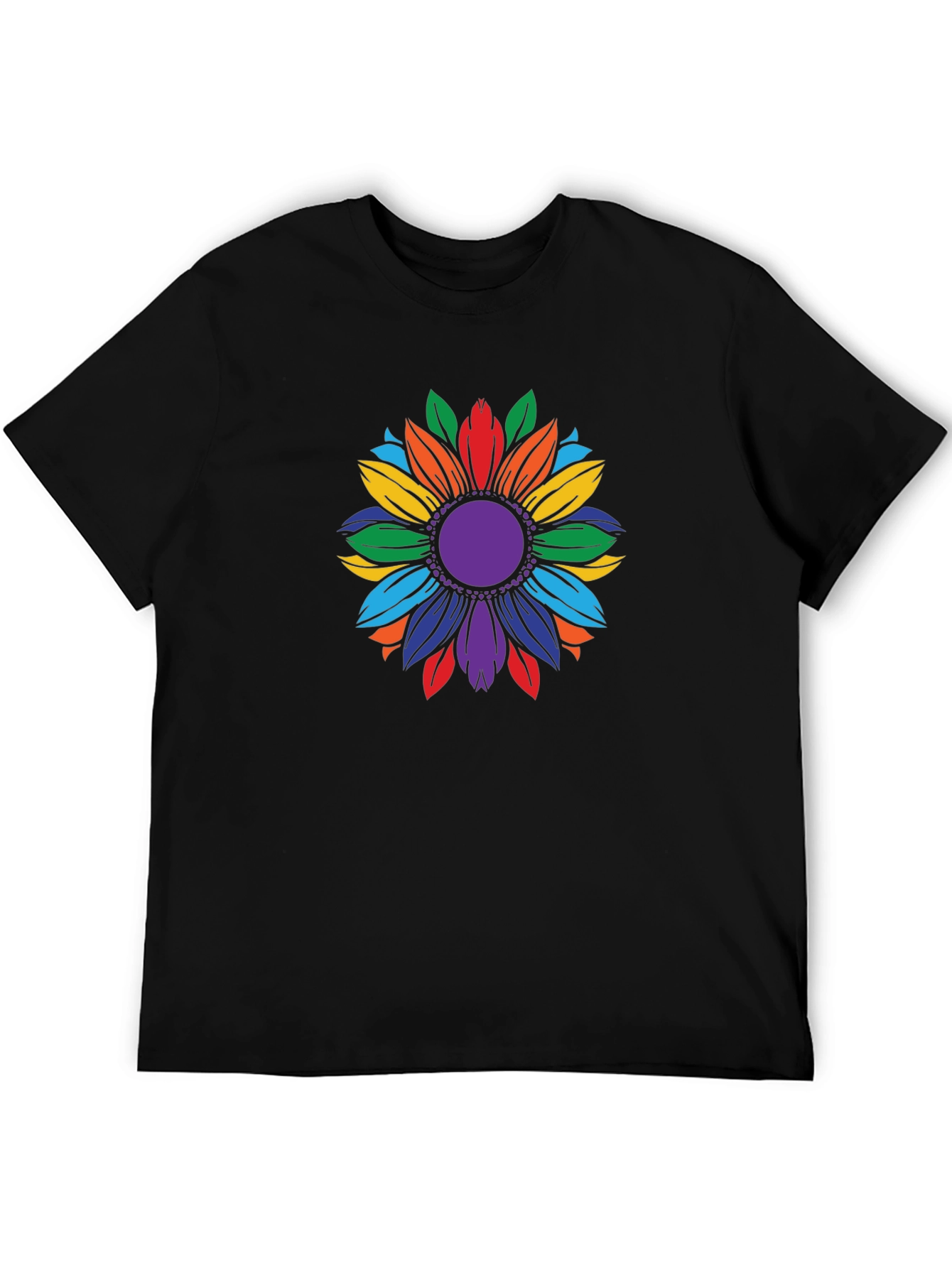 Rainbow Sunflower Graphic T-Shirt