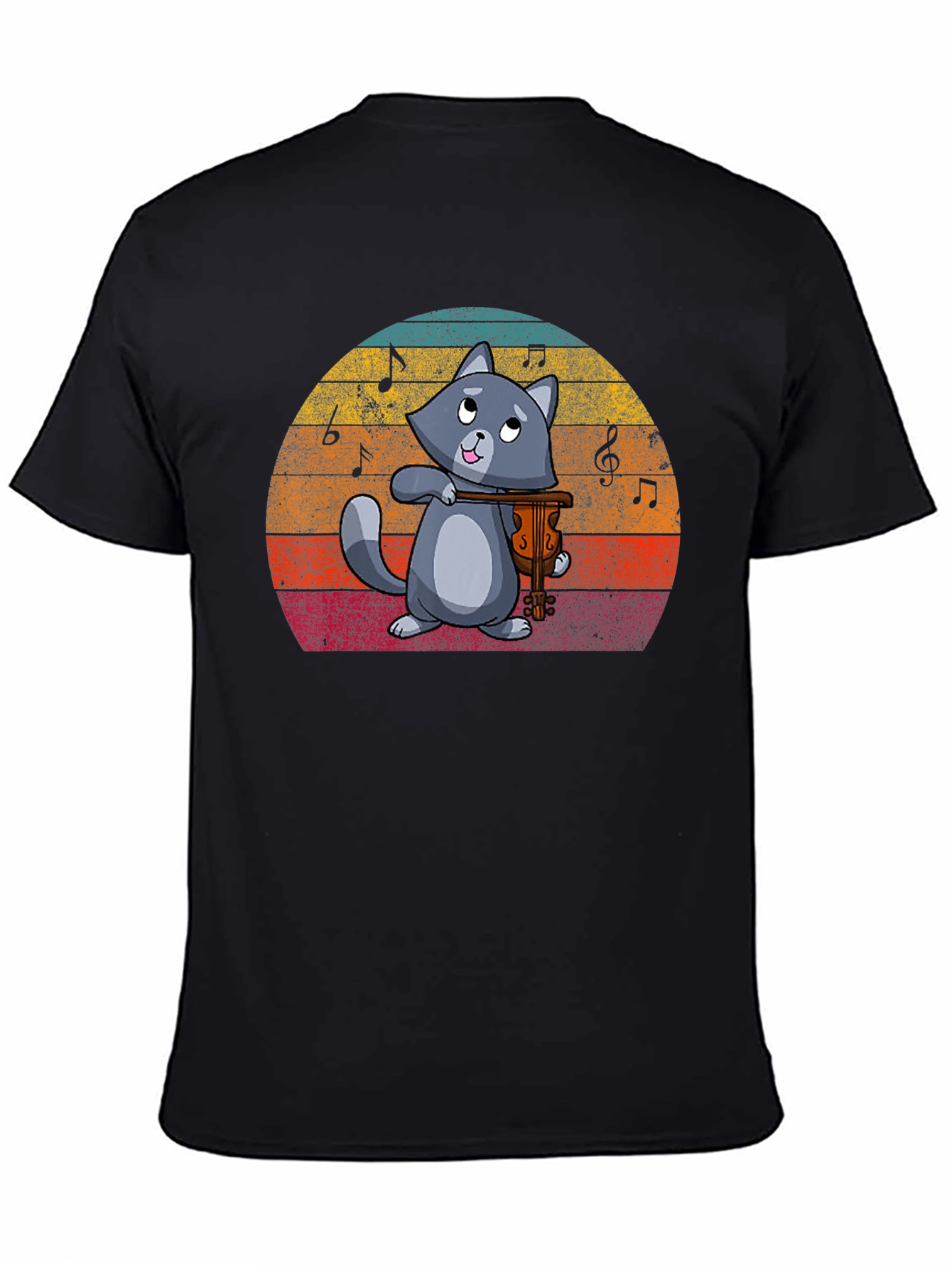 Cat Violinist Graphic T-Shirt