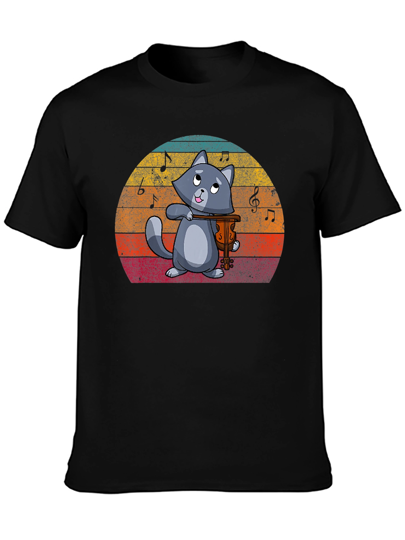 Cat Violinist Graphic T-Shirt