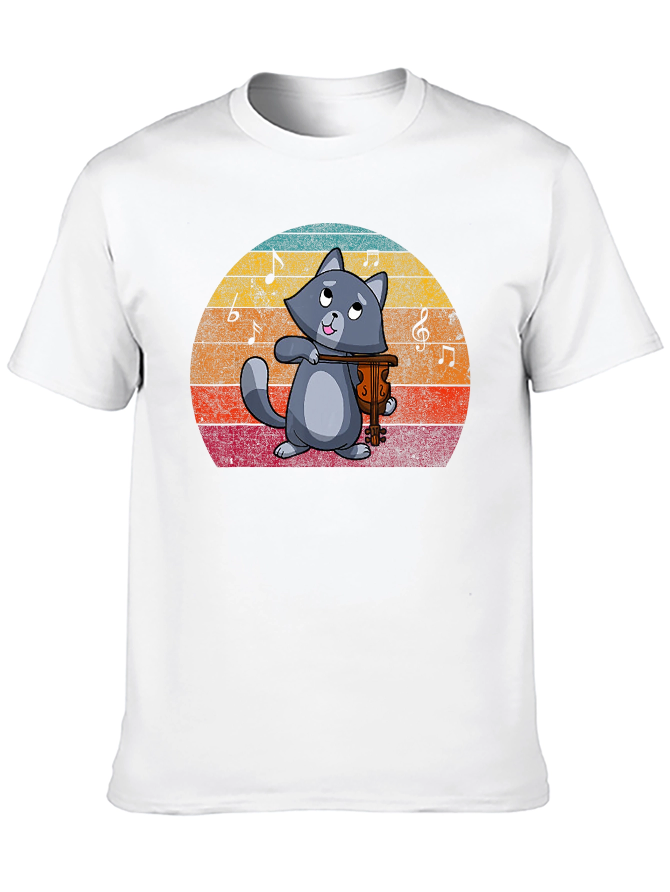 Cat Violinist Graphic T-Shirt