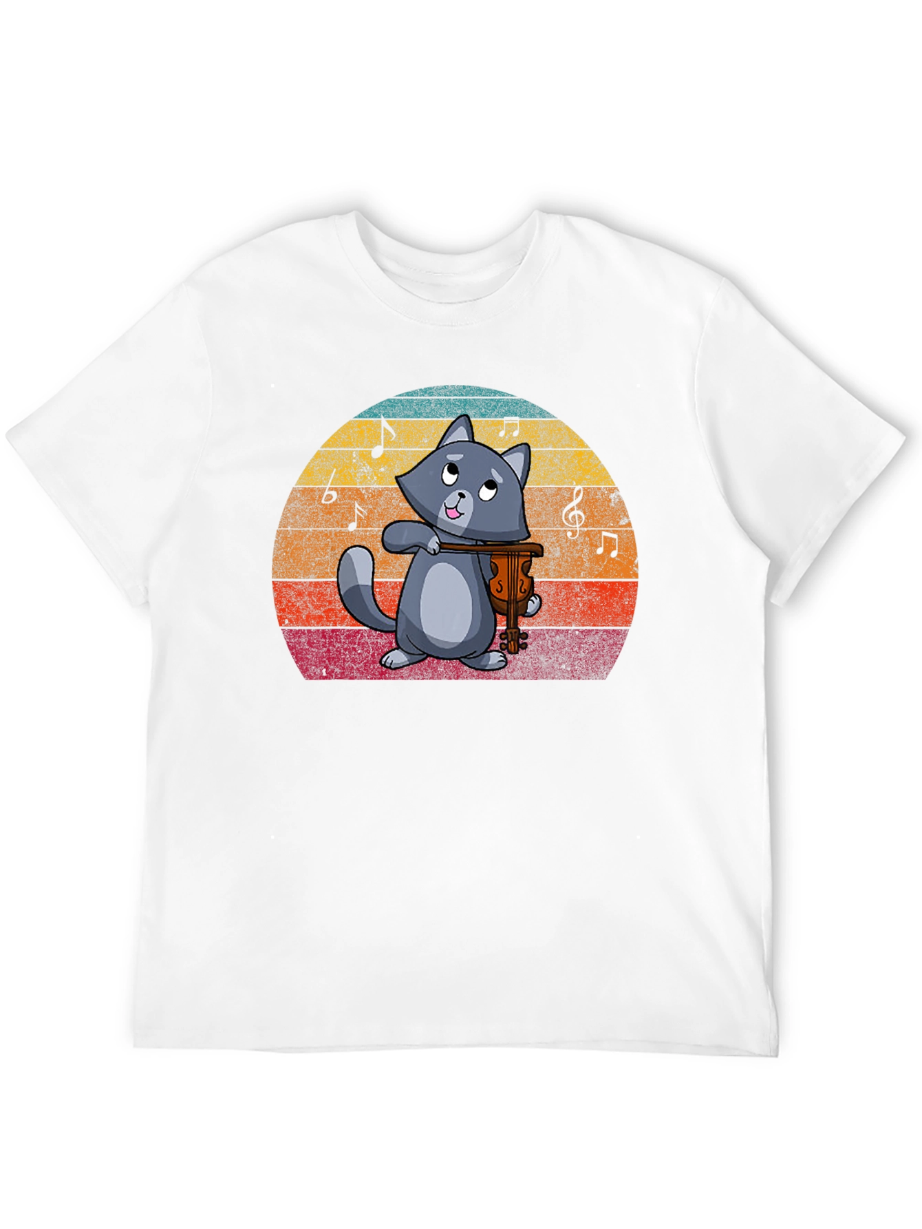 Cat Violinist Graphic T-Shirt