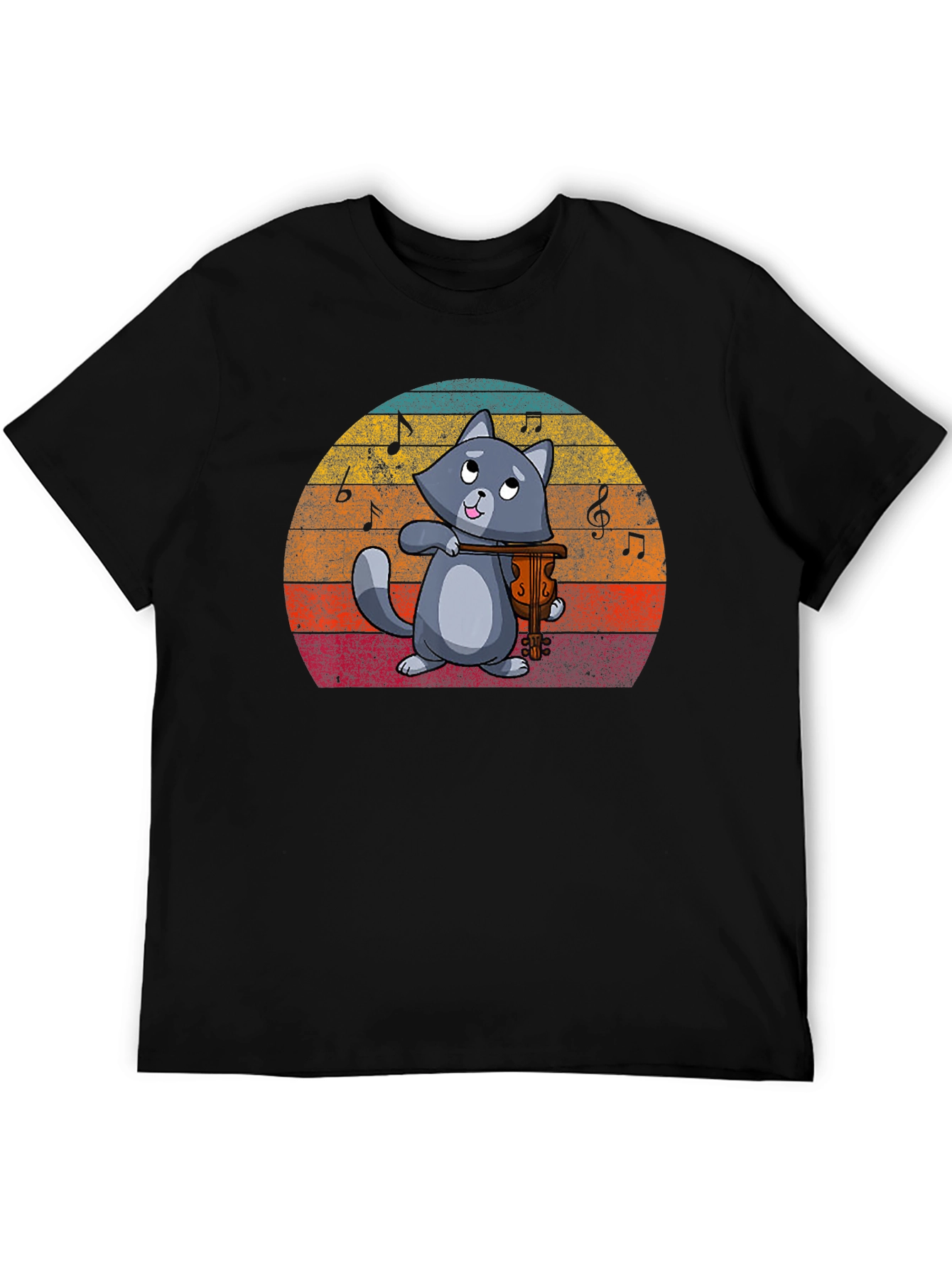 Cat Violinist Graphic T-Shirt