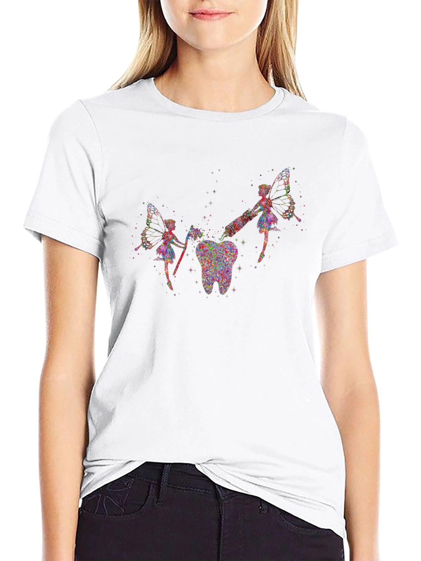 Tooth Fairy Graphic T-Shirt - Unique Dental Art Tee