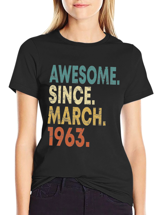 Awesome Since March 1963 Black Graphic Tee
