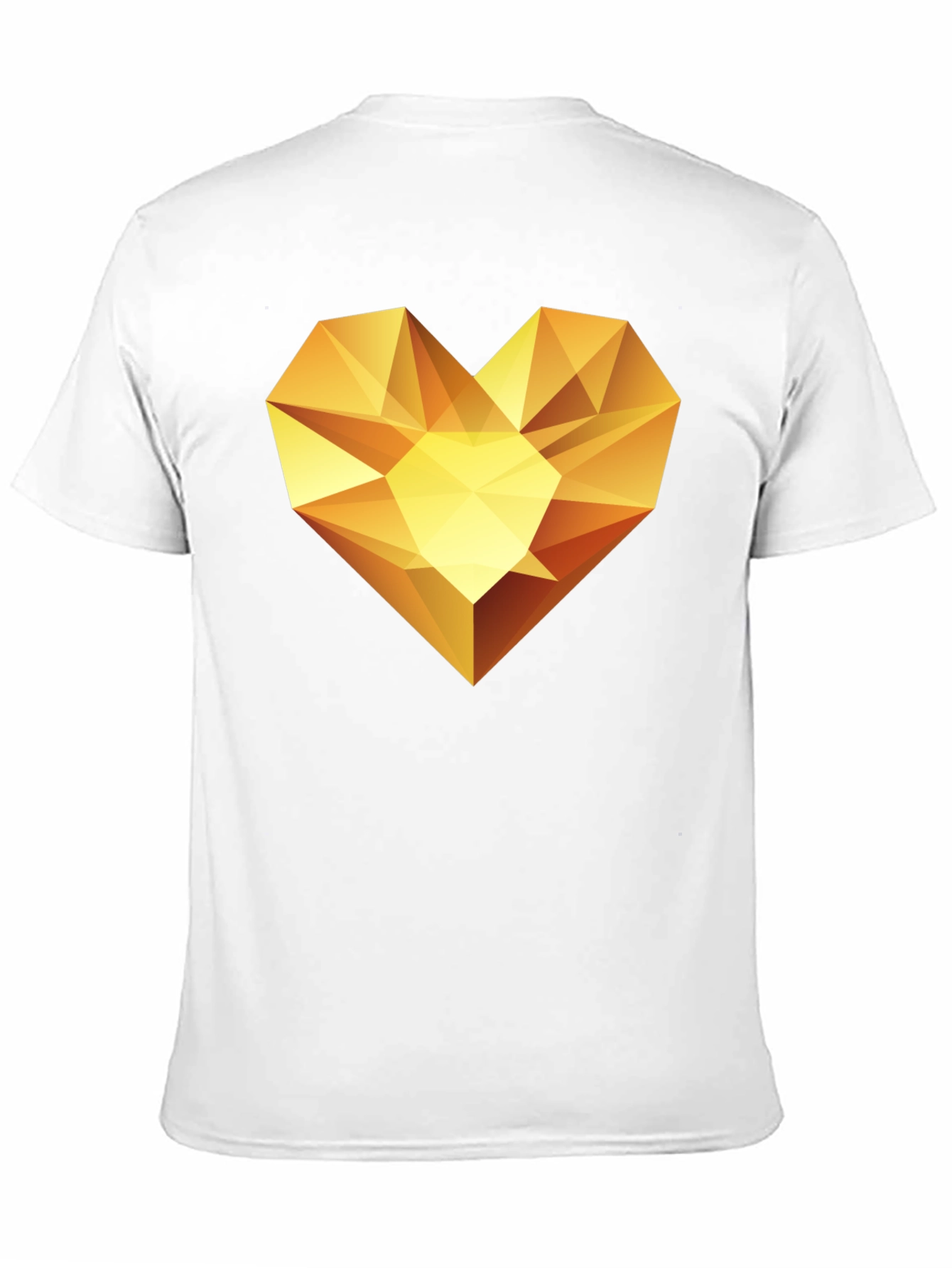 Geometric Gold Heart Graphic Tee - Modern Style