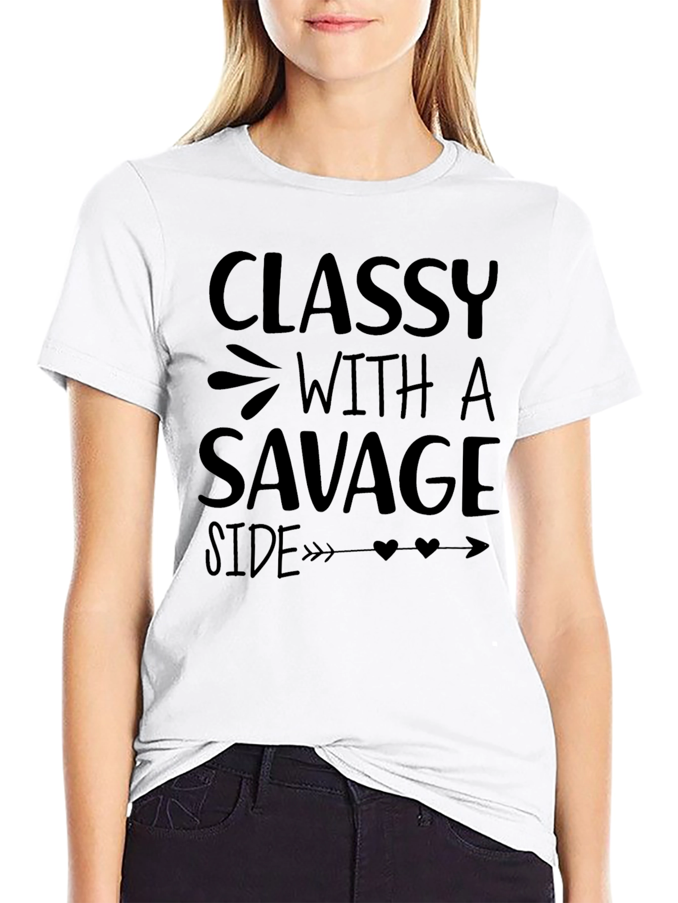 Classy with a Savage Side Black Graphic T-Shirt