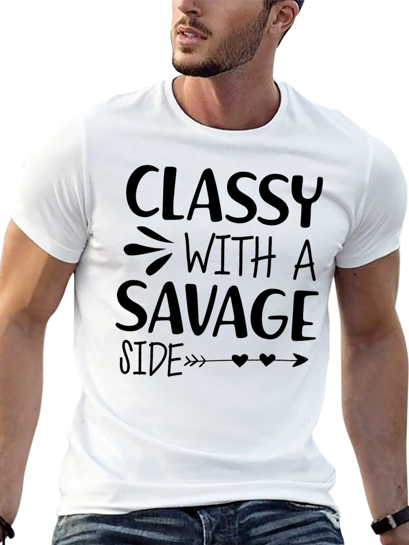 Classy with a Savage Side Black Graphic T-Shirt