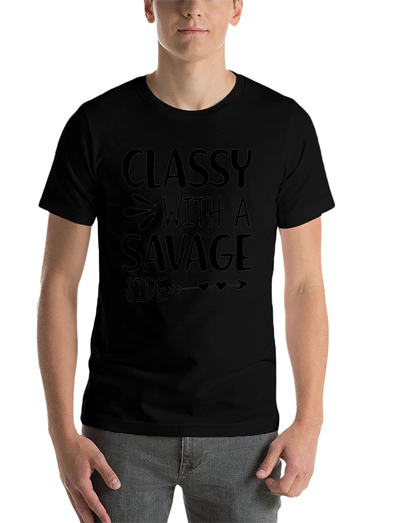 Classy with a Savage Side Black Graphic T-Shirt