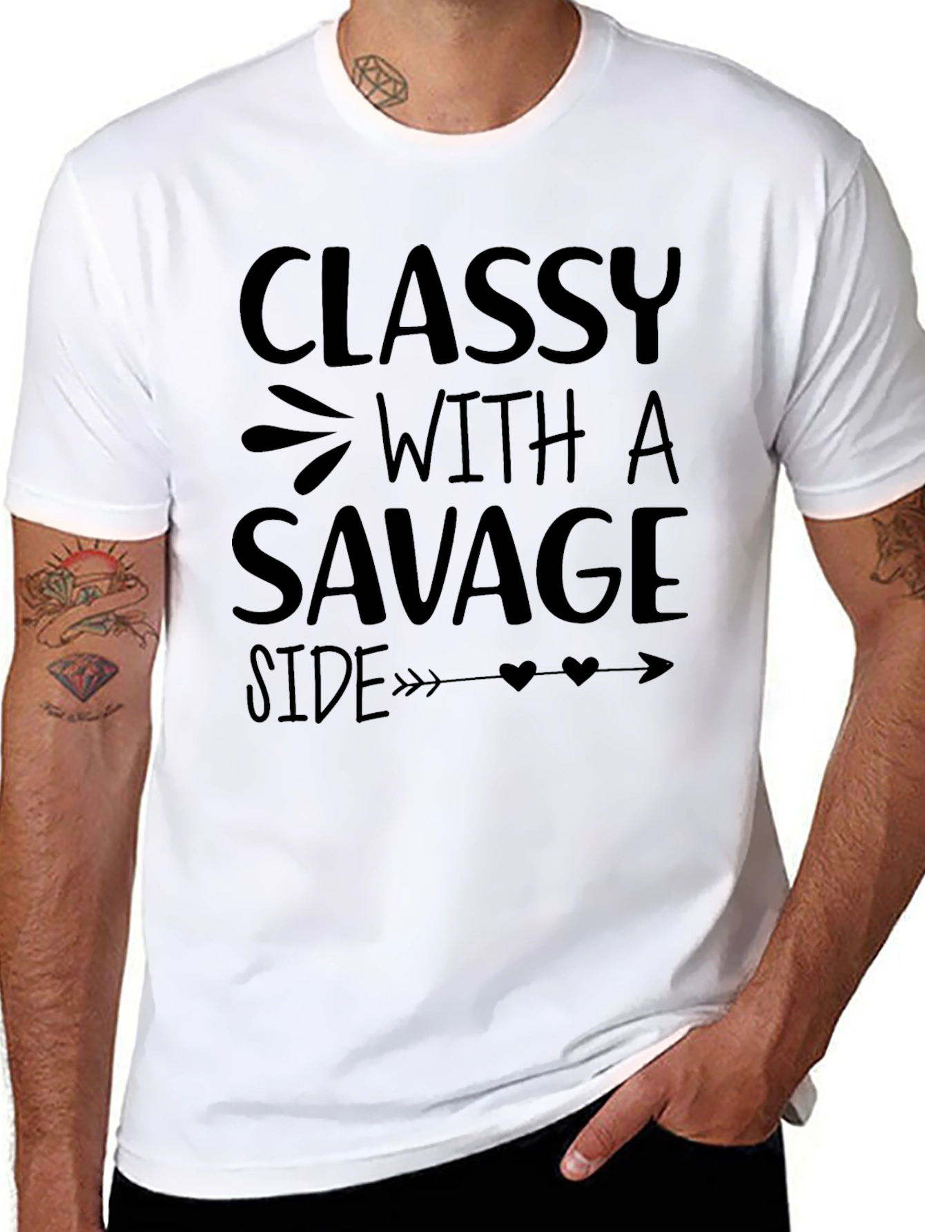 Classy with a Savage Side Black Graphic T-Shirt