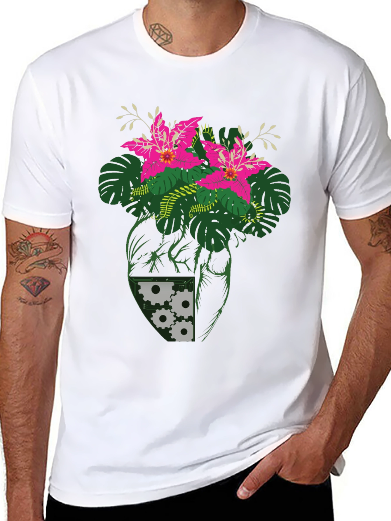 Botanical Heart Gear T-Shirt - Unique Graphic Tee