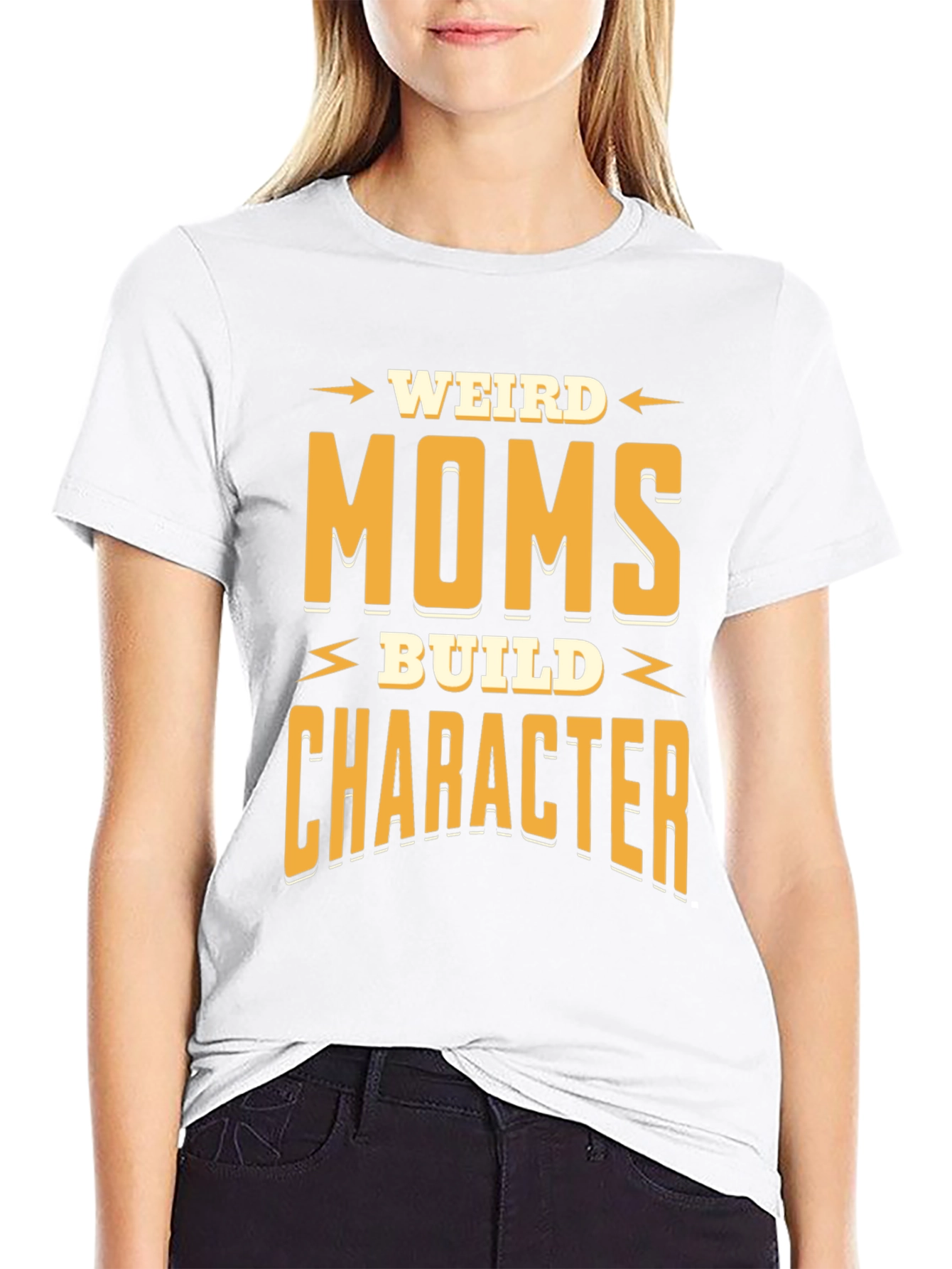 Weird Moms Build Character Funny Graphic T-Shirt