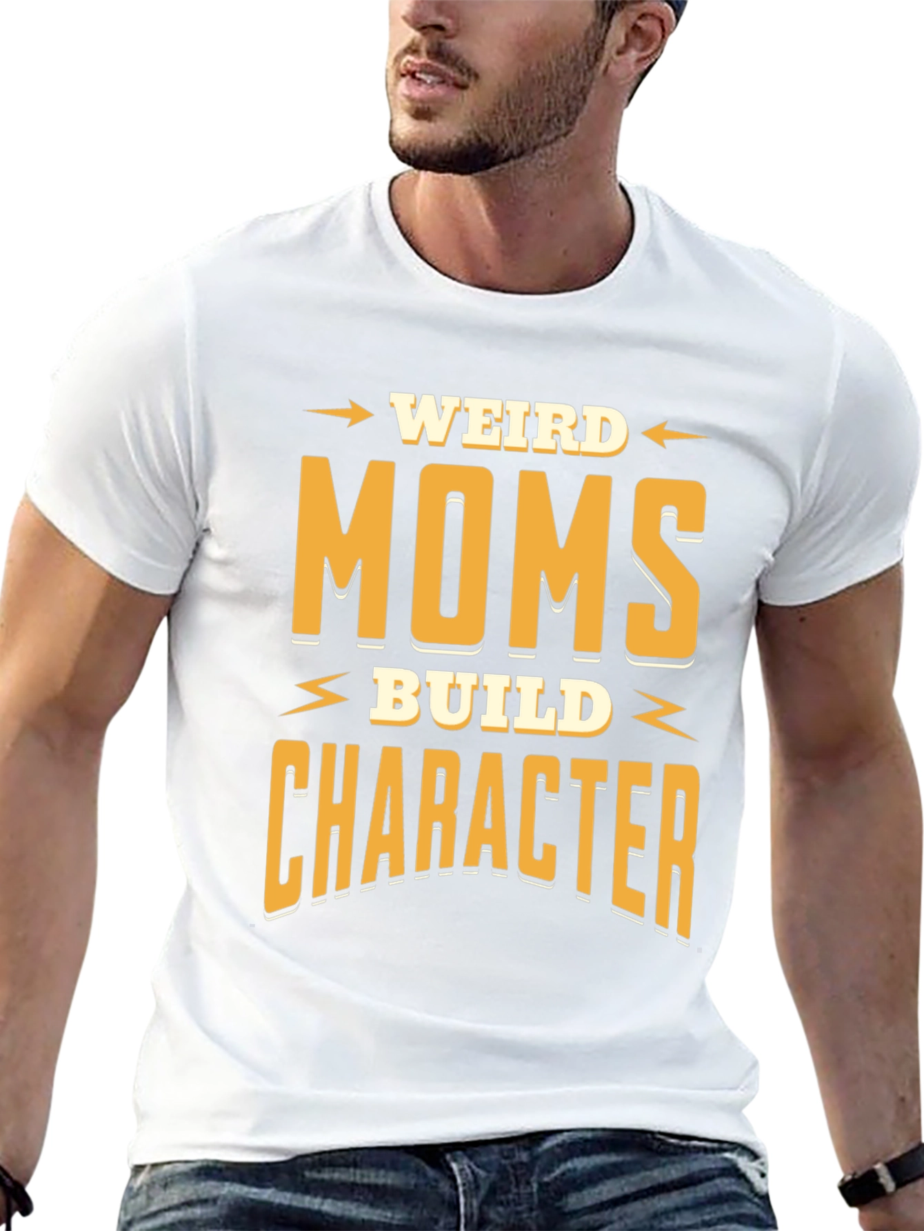 Weird Moms Build Character Funny Graphic T-Shirt