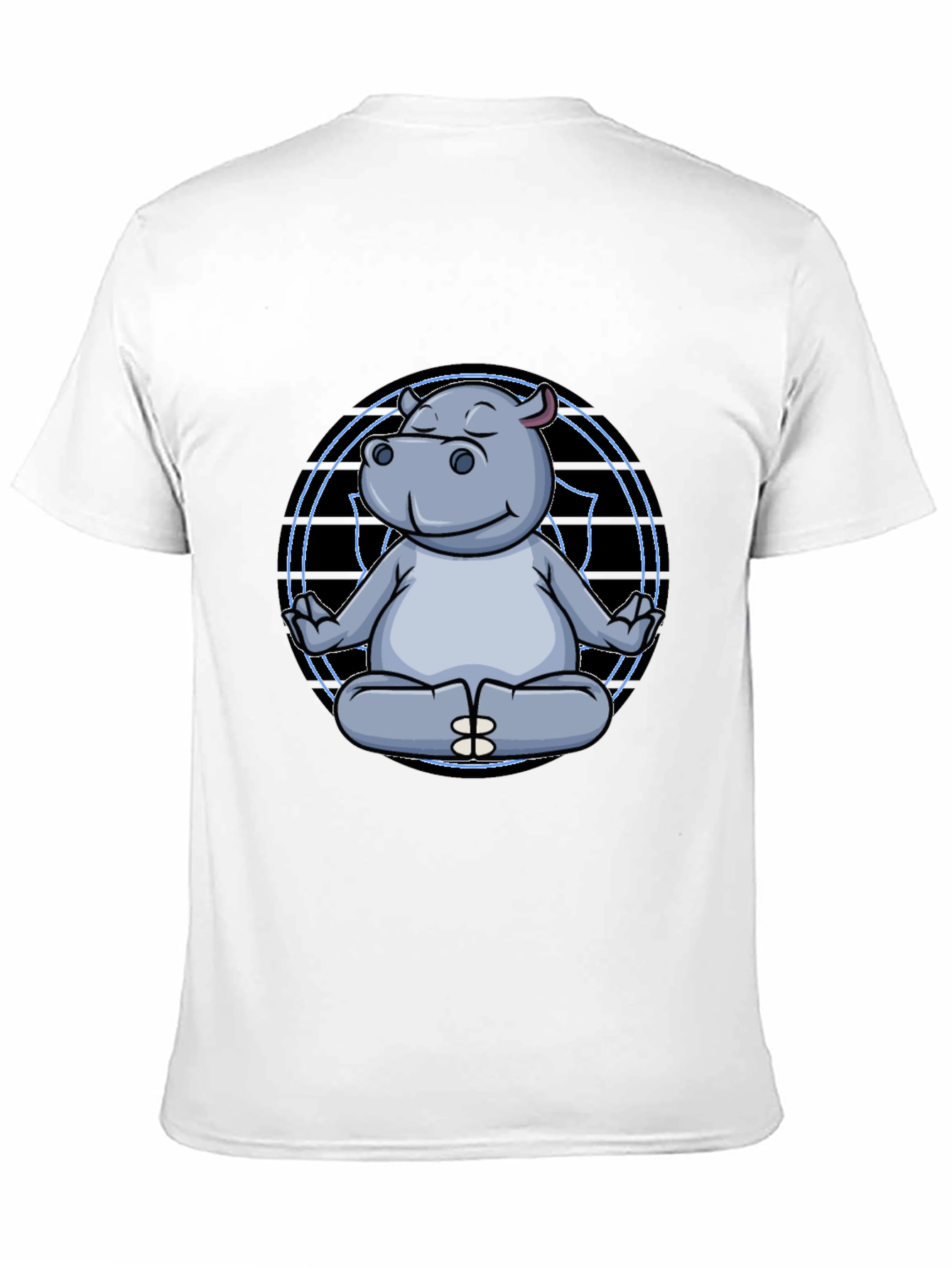 Zen Hippo Black T-Shirt - Meditating Animal Tee