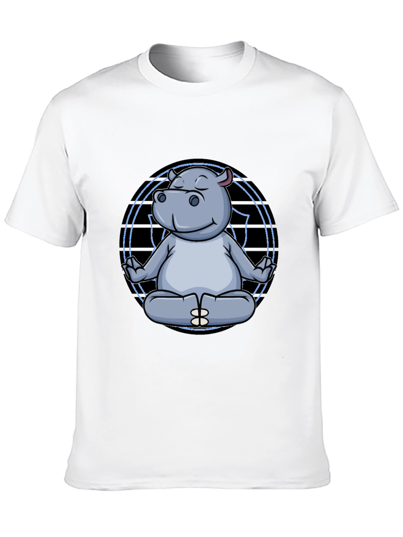 Zen Hippo Black T-Shirt - Meditating Animal Tee