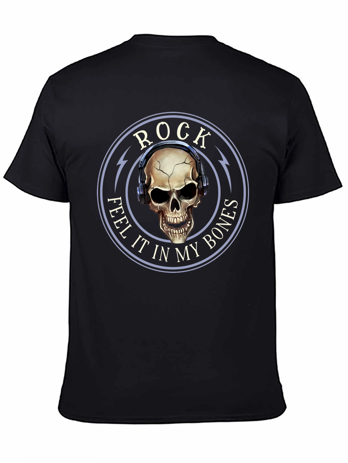 Rock Feel It T-Shirt Skull Headphones