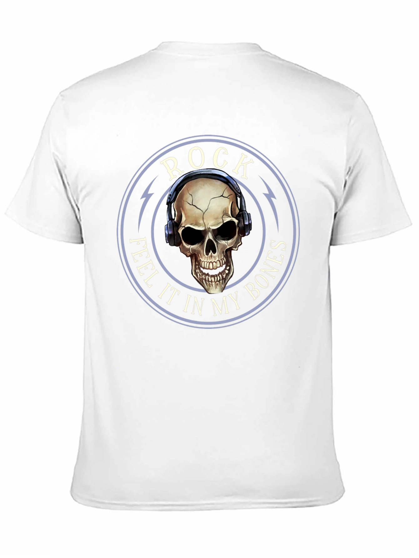 Rock Feel It T-Shirt Skull Headphones