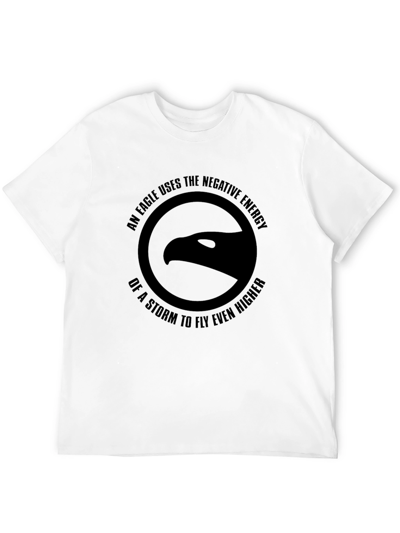 Motivational Eagle Storm Energy Black T-Shirt