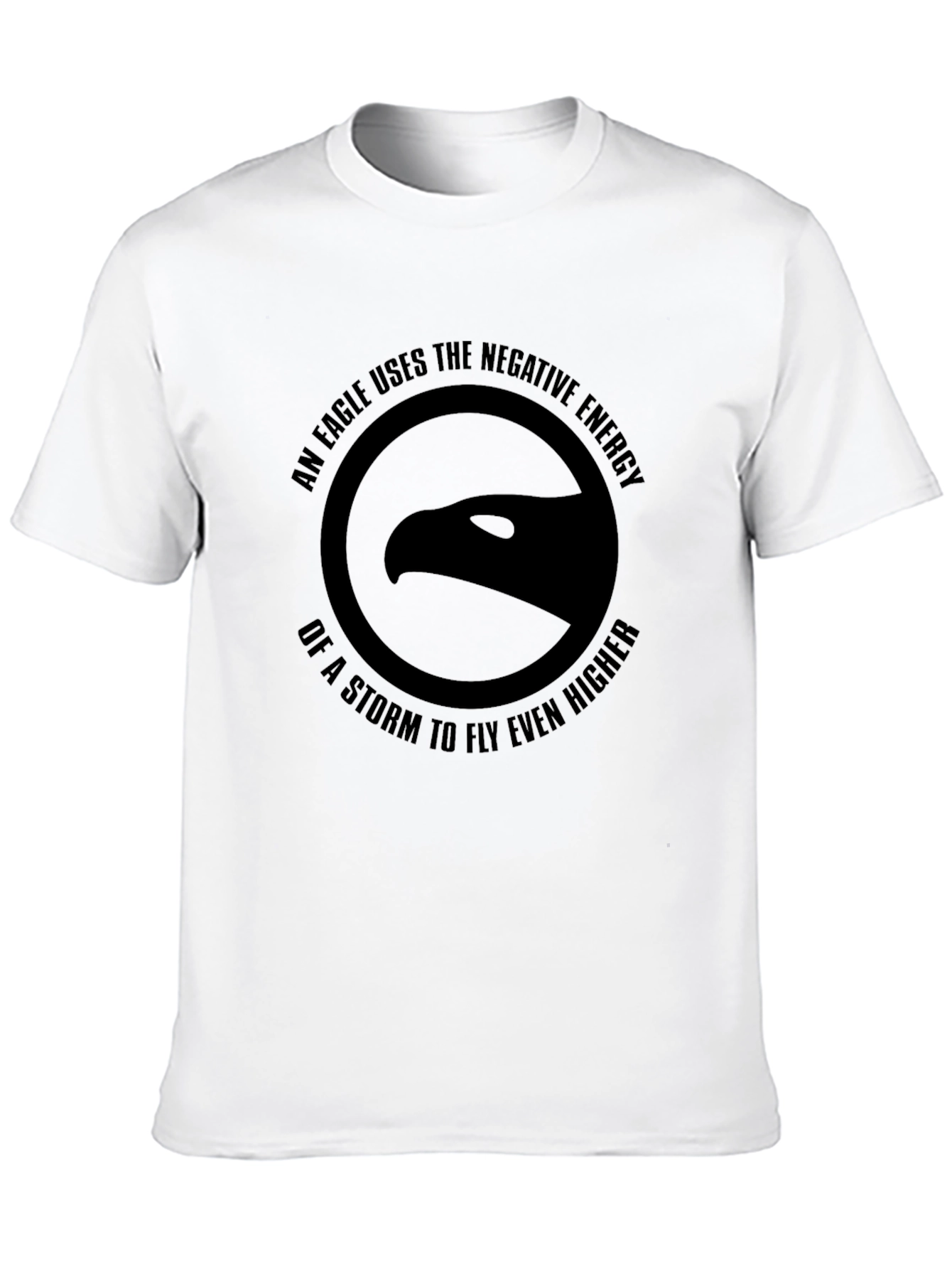 Motivational Eagle Storm Energy Black T-Shirt